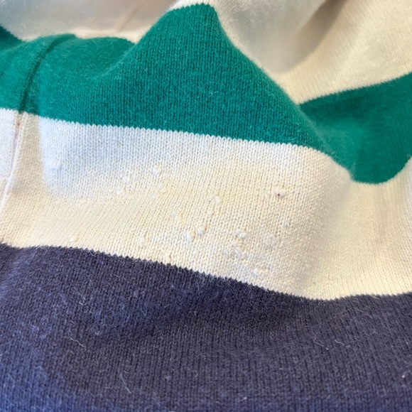 Polo Ralph Lauren Vintage 80s Red Yellow Green Blue Striped Rugby Shirt Large - Picture 4 of 4